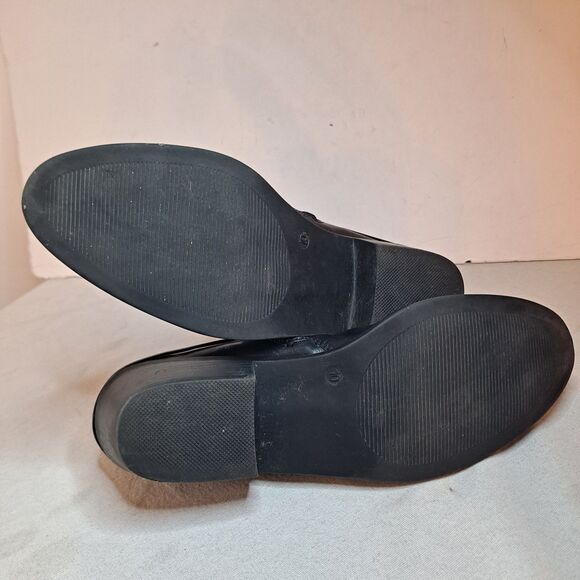 SM New York Geronimo Booties Womens 10 Black Faux Leather Grunge Moto Goth - Picture 6 of 11